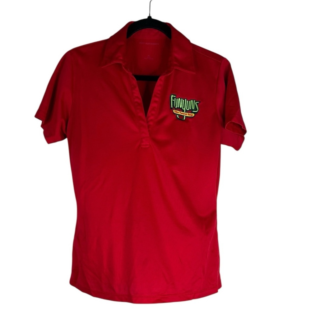 Funyuns Onion Flavored‎ Rings Embroidered Logo V-neck T-Shirt Size Medium